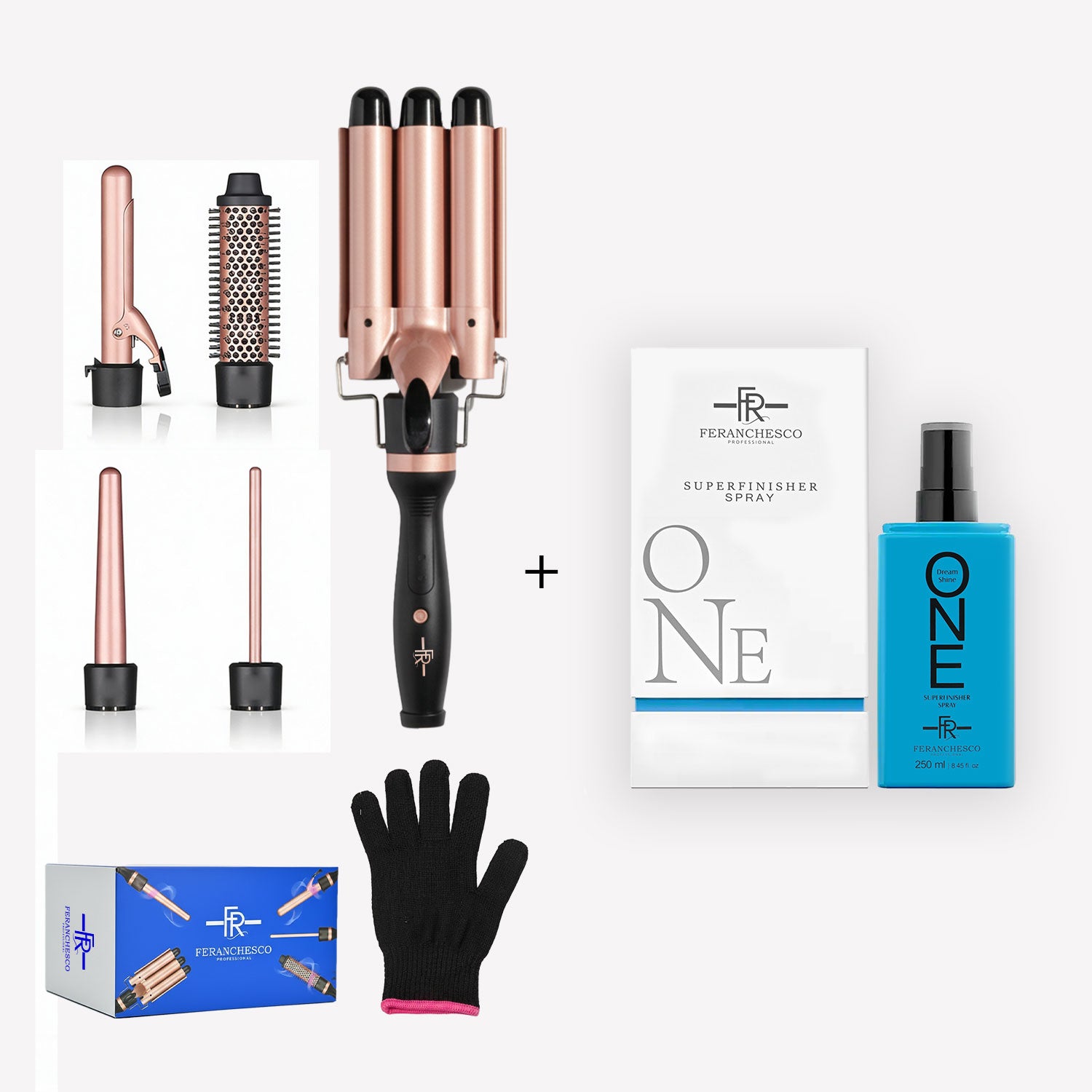 Stylish Shine & Curl Set For All Hair Lengths, Heat Styling, Frizzy Hair & High-Gloss Control