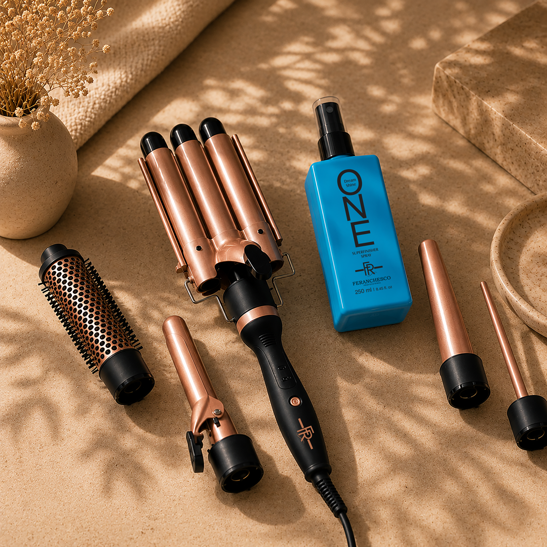 Stylish Shine & Curl Set For All Hair Lengths, Heat Styling, Frizzy Hair & High-Gloss Control