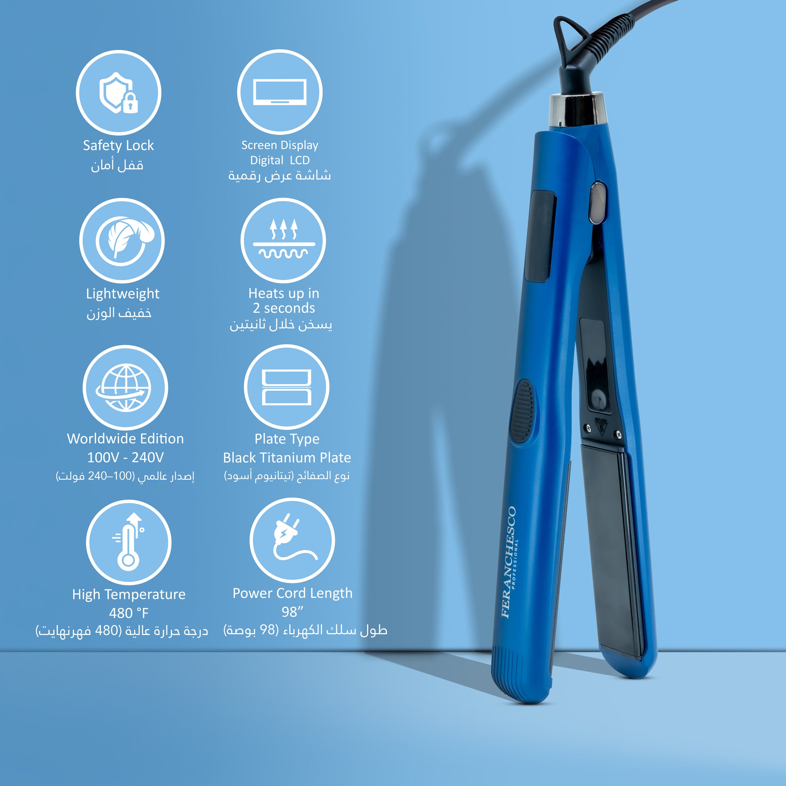 Titanium Plate Hair Straightener 1.75"