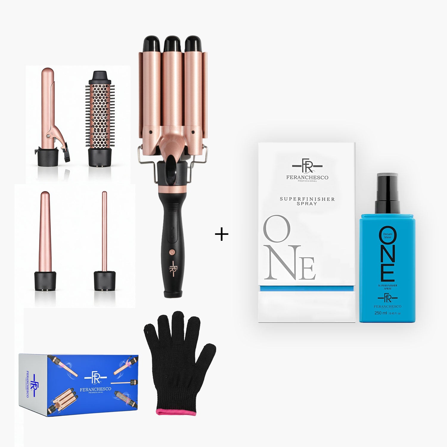Stylish Shine & Curl Set For All Hair Lengths, Heat Styling, Frizzy Hair & High-Gloss Control