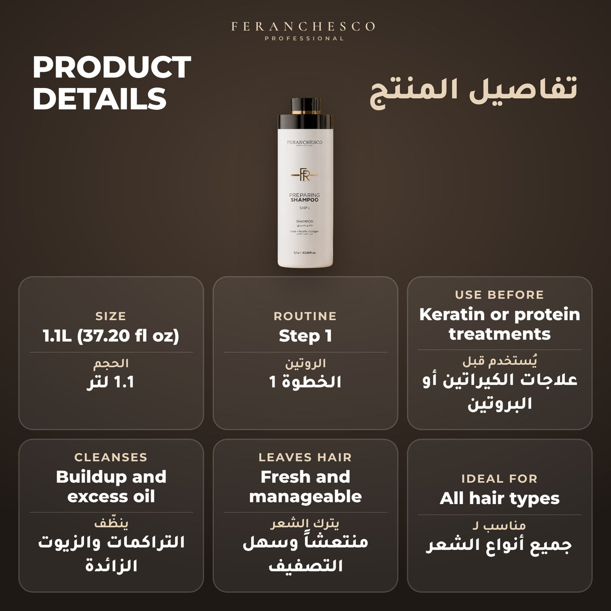 Feranchesco Step 1 Preparing Shampoo 1.1L – product details