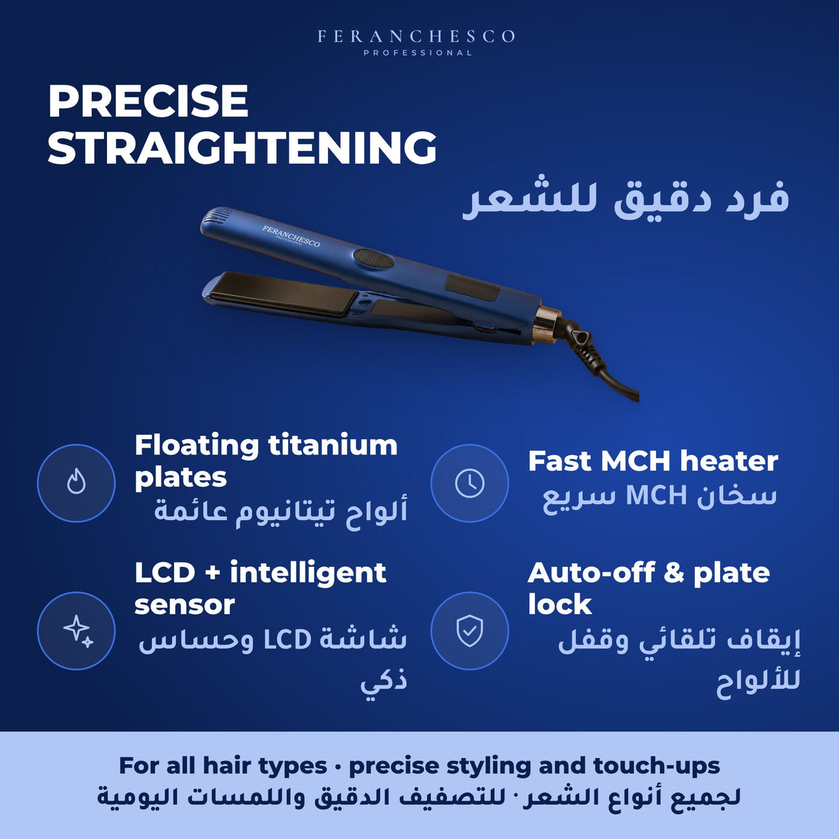 Feranchesco Titanium Plate Straightener 1.25" – key benefits