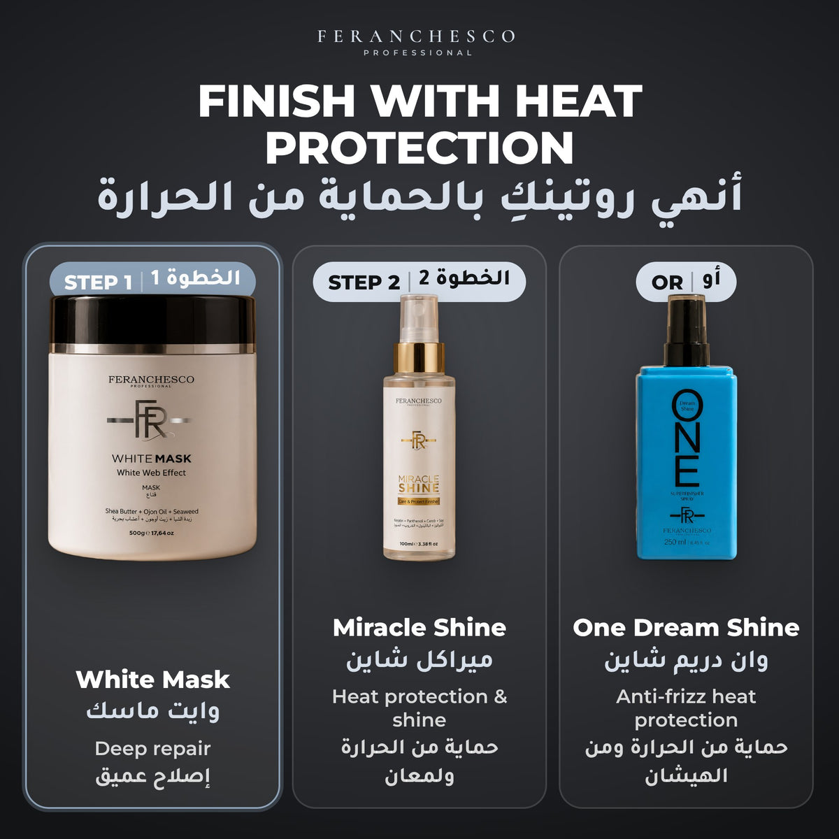 Feranchesco White Mask 500g – finish with heat protection